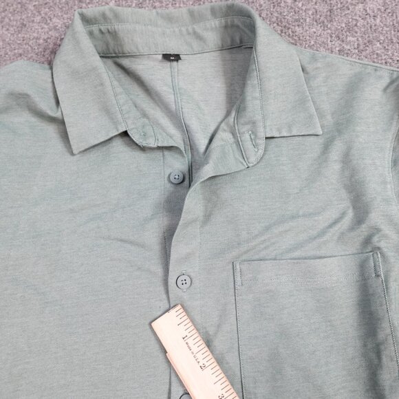 Lululemon Shirt Medium Blue Green Short Sleeve Live in Practice - Picture 9 of 9
